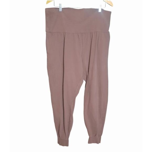 Pact Womens Brown Fold Over Waist Front Pockets Organic Cotton Joggers Size XXL - Picture 2 of 7